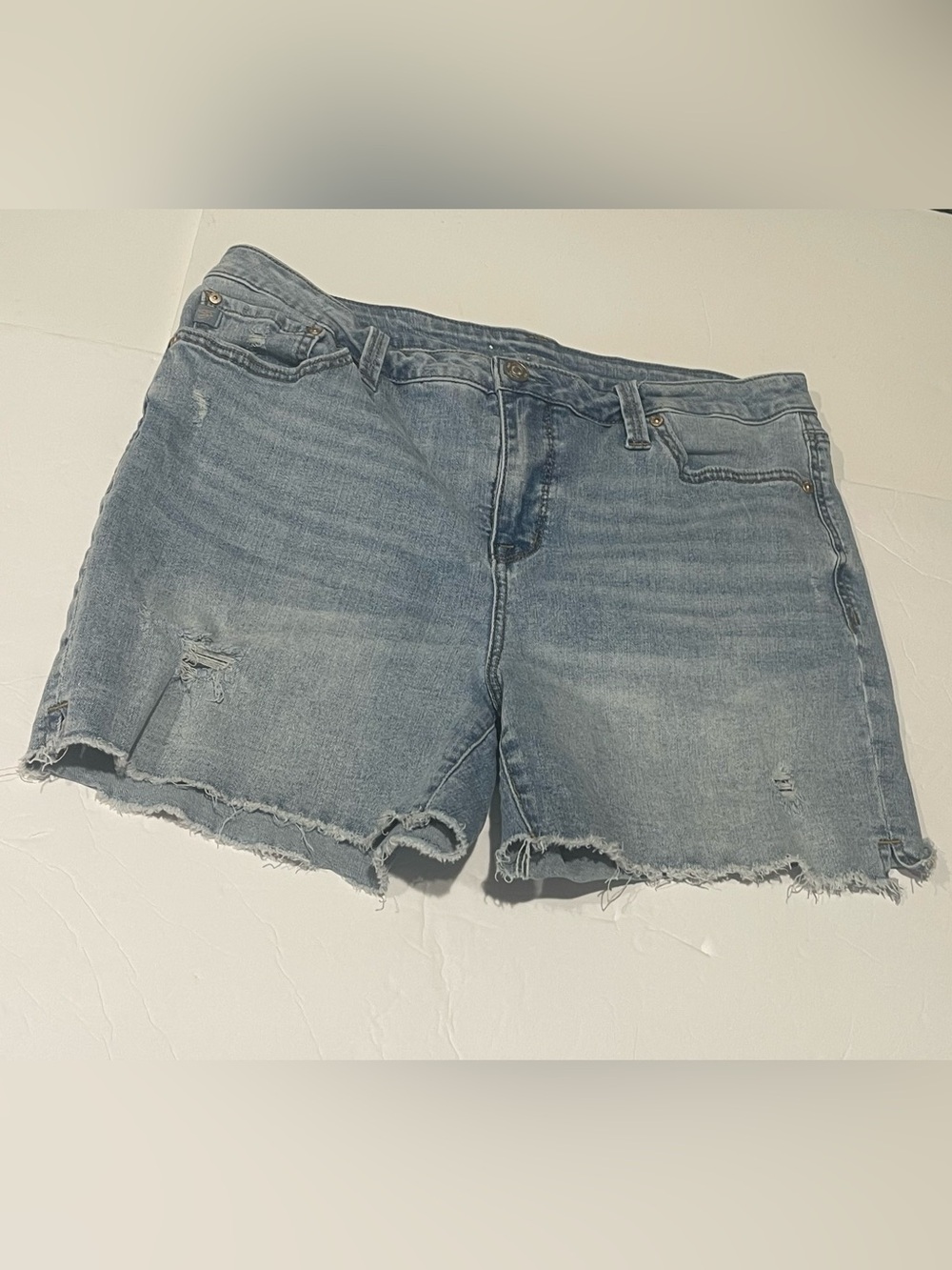 Seven7 sz 12 Light Blue Distressed Denim Cutoff Shorts